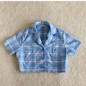 Brandy Melville plaid crop shirt
